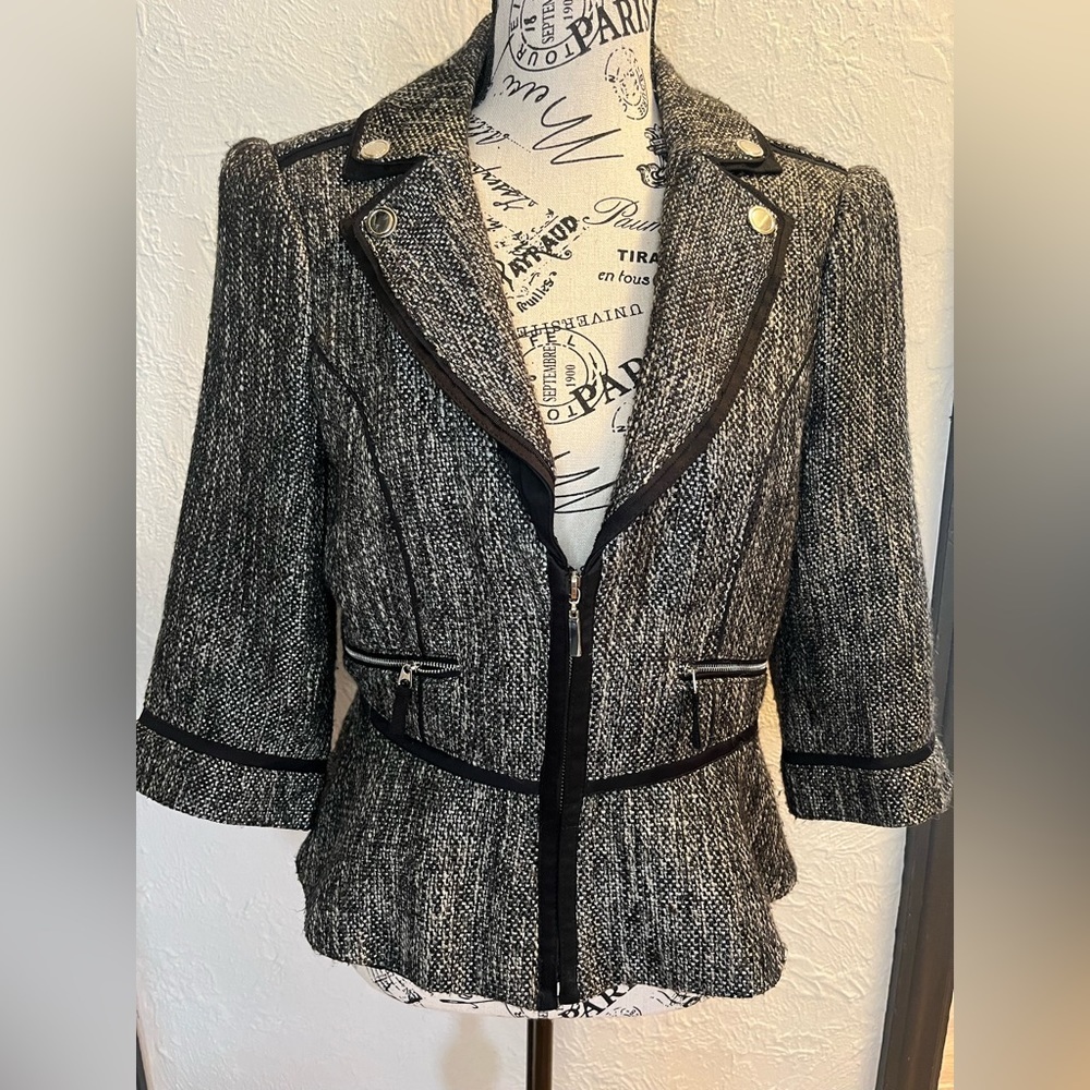 White House Black Market Tweed Suit Jacket Size 6